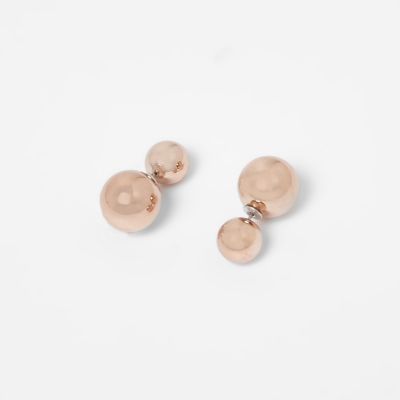 Rose gold tone ball stud earrings